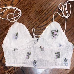 FOREVER 21 floral cropped tank top